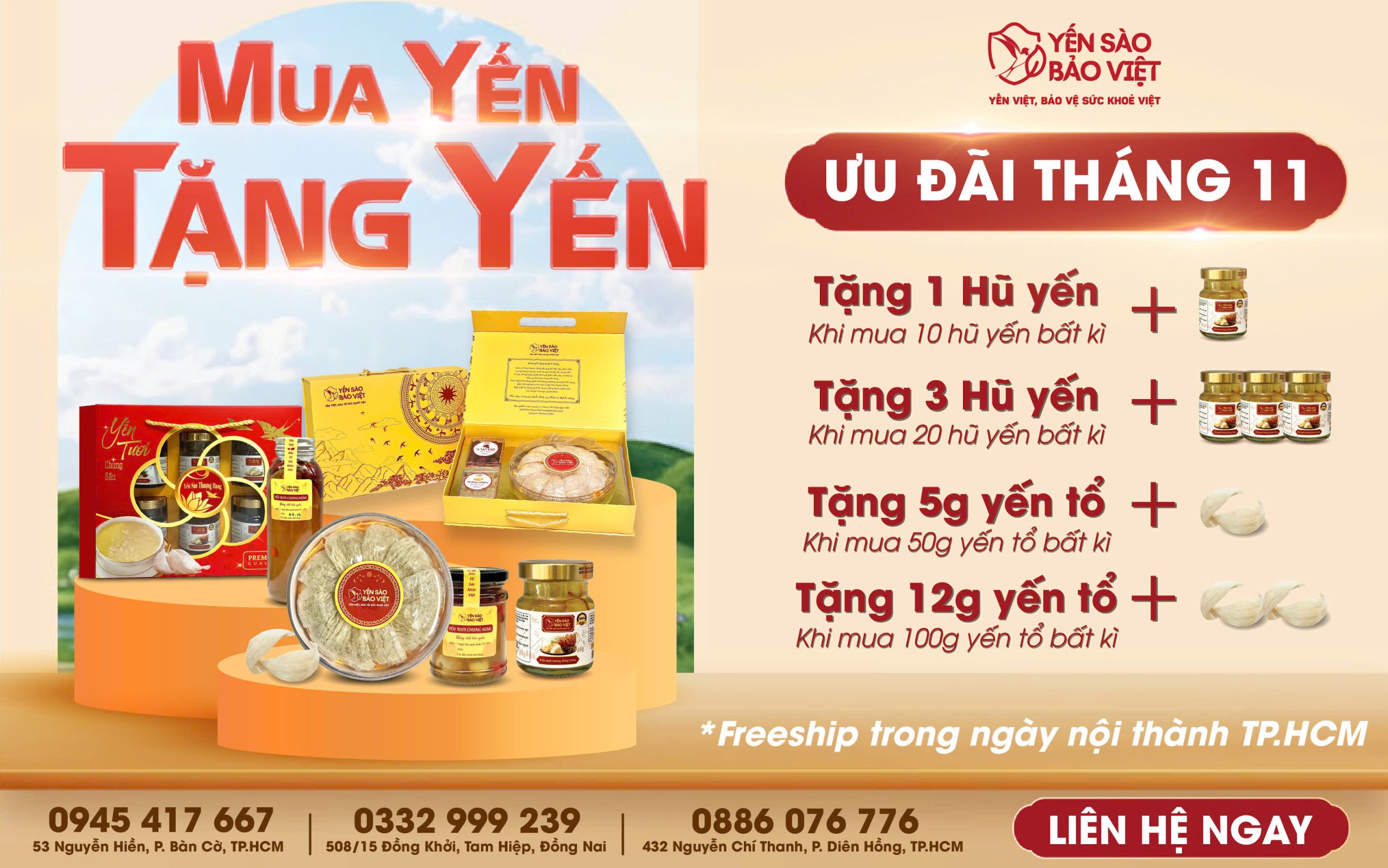 Ưu Đãi Tháng 11: Mua Yến Tặng Yến – Chăm Sức Khỏe Cả Nhà Mùa Cuối Năm