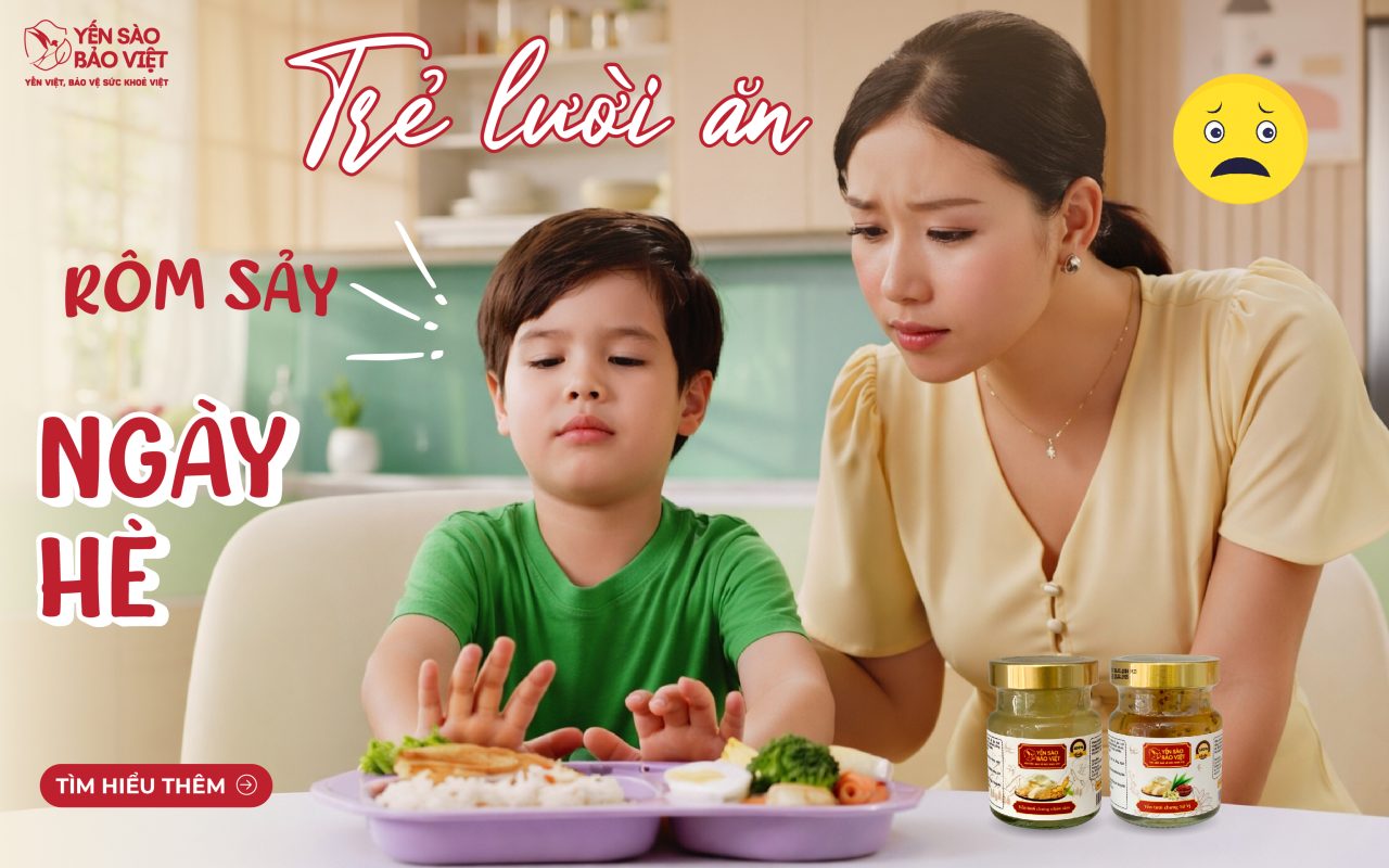 Trẻ Lười Ăn, Rôm Sảy Ngày Hè: Giải Pháp Giải Nhiệt An Toàn Bằng Yến Sào Nắng nóng khiến bé nổi rôm sảy, biếng ăn và quấy khóc? Khám phá ngay tuyệt chiêu thanh nhiệt, kích thích tiêu hóa tự nhiên từ Yến Sào Bảo Việt. Nắng nóng tháng 4 khiến trẻ bài tiết nhiều mồ hôi, dễ bị rôm sảy, ngứa ngáy. Thời tiết oi bức cũng làm hệ tiêu hóa kém đi, dẫn đến tình trạng chán bú, biếng ăn. Thay vì ép con ăn hay lạm dụng các loại thuốc mát gan, bổ sung Yến Sào Bảo Việt chính là giải pháp thanh nhiệt an toàn và hiệu quả từ bên trong. 1. Vì sao Yến Sào là “cứu tinh” ngày hè cho bé? Thanh nhiệt, giảm rôm sảy: Dồi dào axit amin giúp giải độc, làm mát cơ thể tự nhiên, làm dịu nhanh các vết mẩn ngứa. Kích thích ăn ngon miệng: Vi chất Kẽm (Zn) và Crom (Cr) trong yến sào giúp khôi phục vị giác, hệ tiêu hóa khỏe mạnh để bé hết biếng ăn. Tăng sức đề kháng: Hàm lượng Sialic Acid tạo “lá chắn” vững chắc, bảo vệ bé khỏi các bệnh giao mùa (cảm cúm, sốt). 2. Gợi ý menu yến chưng giải nhiệt cho bé Mẹ có thể linh hoạt thay đổi khẩu vị cho bé bằng các nguyên liệu thanh mát mùa hè: Yến chưng lá dứa/đường phèn: Mùi thơm dịu, vị ngọt thanh giúp bé giải khát tức thì. Yến chưng hạt sen: Vừa làm mát, vừa giúp bé ngủ sâu giấc, chấm dứt chứng trằn trọc khóc đêm. 3. Mẹ bận rộn? Đã có Yến Chưng Tươi Bảo Việt! Đứng bếp chưng yến giữa trời nóng đôi khi rất vất vả. Thấu hiểu điều đó, Yến Sào Bảo Việt mang đến dòng yến chưng sẵn cực tiện lợi: 100% Yến thật: Không chất bảo quản, an toàn tuyệt đối cho hệ tiêu hóa non nớt. Định lượng chuẩn 70ml: Khẩu phần vừa vặn, không lo bé bị đầy bụng hay lãng phí. Mở nắp dùng ngay: Mẹ chỉ cần ướp lạnh một chút là bé có ngay bữa xế ngon tuyệt! Mùa hè này, mẹ hãy để Yến Sào Bảo Việt đồng hành chăm sóc sức khỏe, giúp bé yêu luôn mát mẻ và lớn khôn nhé! Liên hệ Yến Sào Bảo Việt để nhận tư vấn: 📍 Quận 3: 53 Nguyễn Hiền, P. Bàn Cờ, TP.HCM | Hotline: 0945 417 667 📍 Quận 10: 432 Nguyễn Chí Thanh, P. Diên Hồng, TP.HCM | Hotline: 0886 076 776 📍 Biên Hòa: 508/15 Đồng Khởi, Tam Hiệp, Đồng Nai | Hotline: 0332 999 239