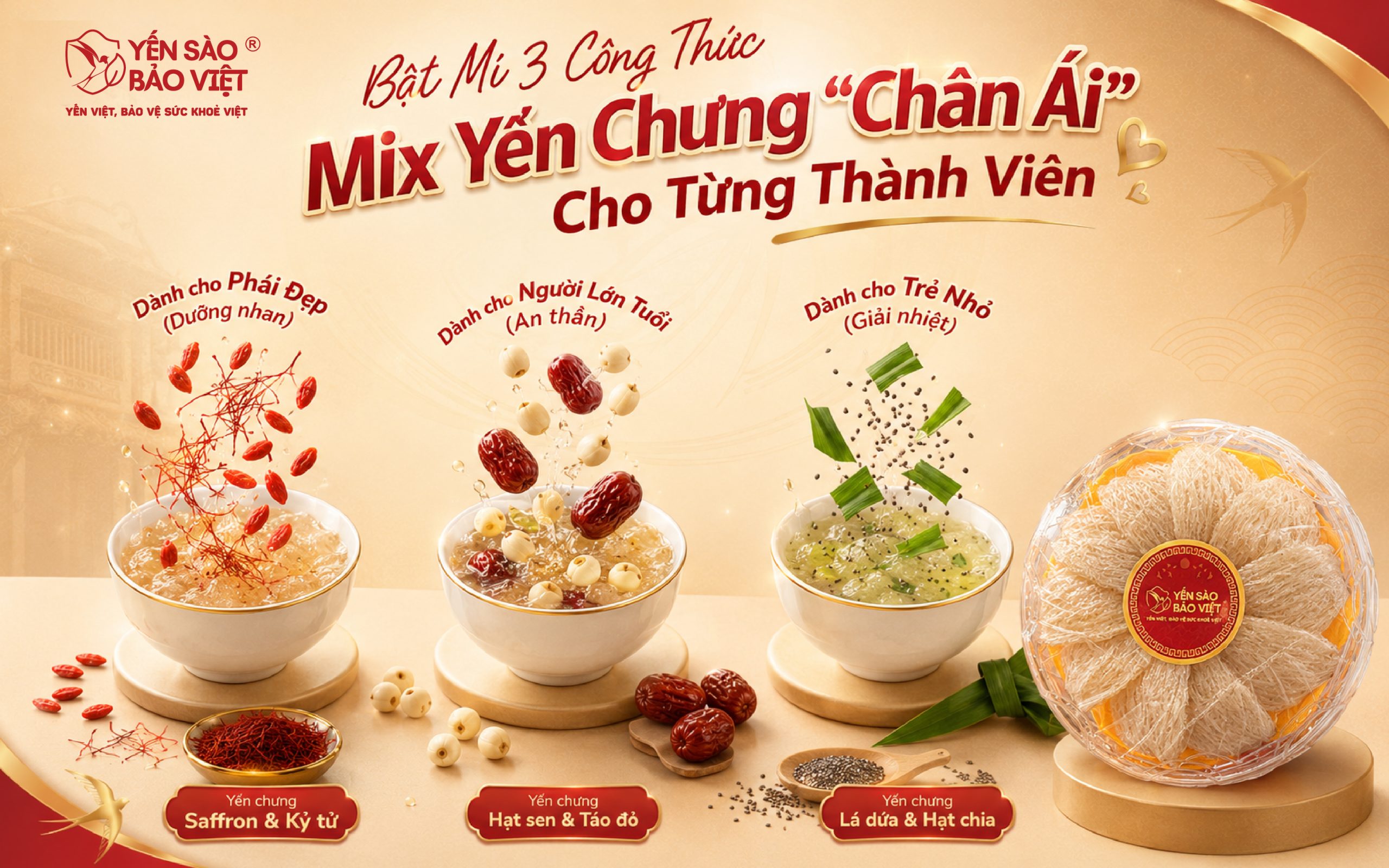 Bật Mí 3 Công Thức Mix Yến Chưng “Chân Ái” Cho Từng Thành Viên