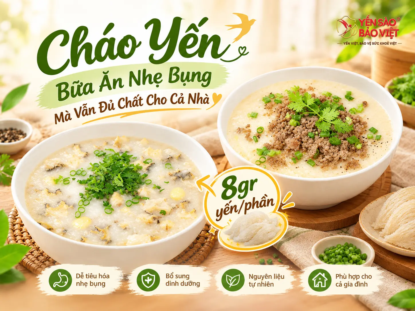 Cháo Yến: Bữa Ăn Nhẹ Bụng Mà Vẫn Đủ Chất Cho Cả Gia Đình