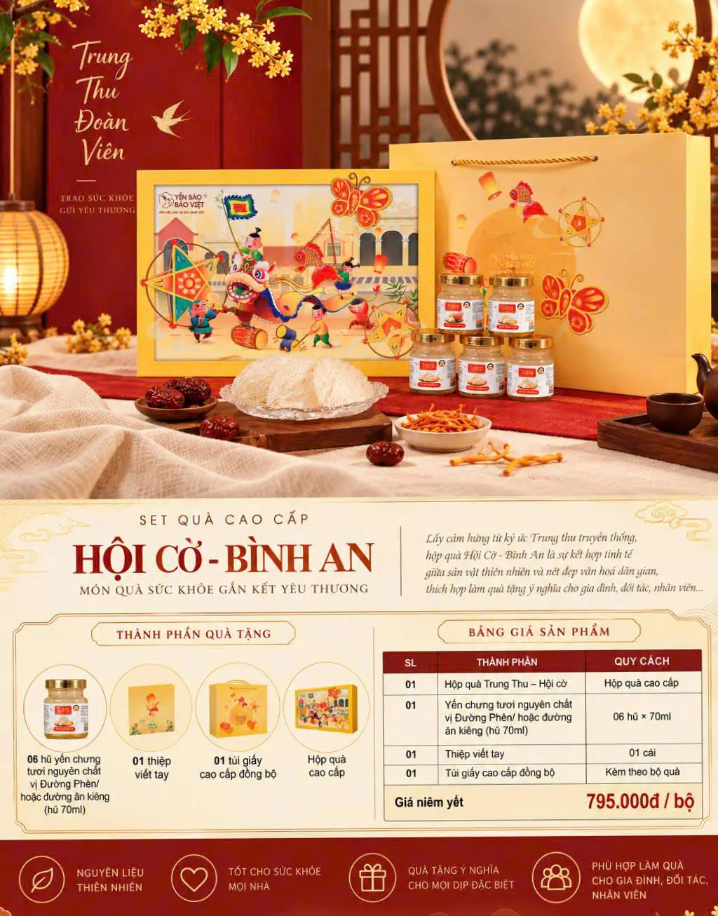 Set quà Trung Thu 2026 – Hội Cờ Lau, món quà gửi trọn yêu thương từ Yến Sào Bảo Việt