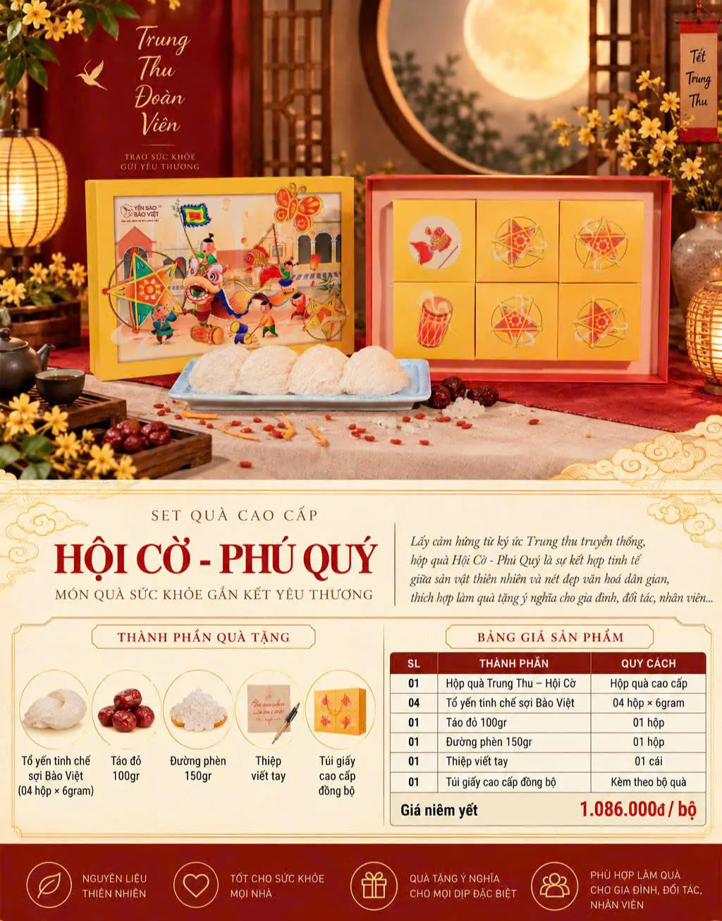 Set quà Trung Thu 2026 – Hội Cờ Lau, món quà gửi trọn yêu thương từ Yến Sào Bảo Việt