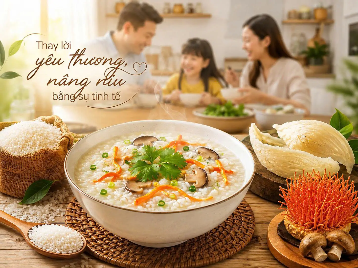 Cháo tổ yến nấm đông trùng hạ thảo – Món quà dinh dưỡng dành cho người thân thương