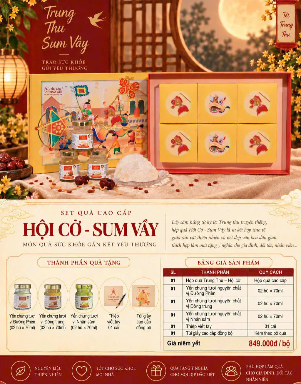 Set quà Trung Thu 2026 – Hội Cờ Lau, món quà gửi trọn yêu thương từ Yến Sào Bảo Việt